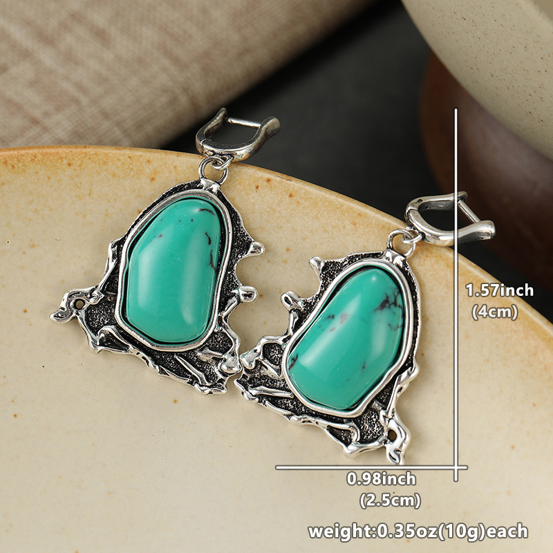 Women's Vintage Irregular Pendant Earrings, Bohemian Style